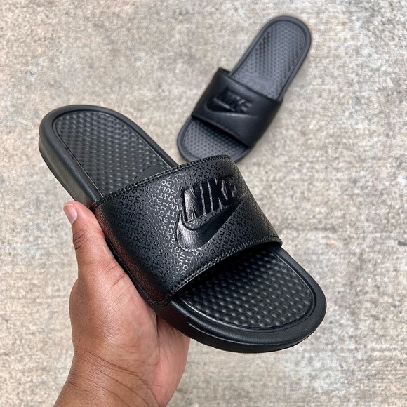 Cool Nike Slides Benassi Slides Black Just Do It Slides NIKE
